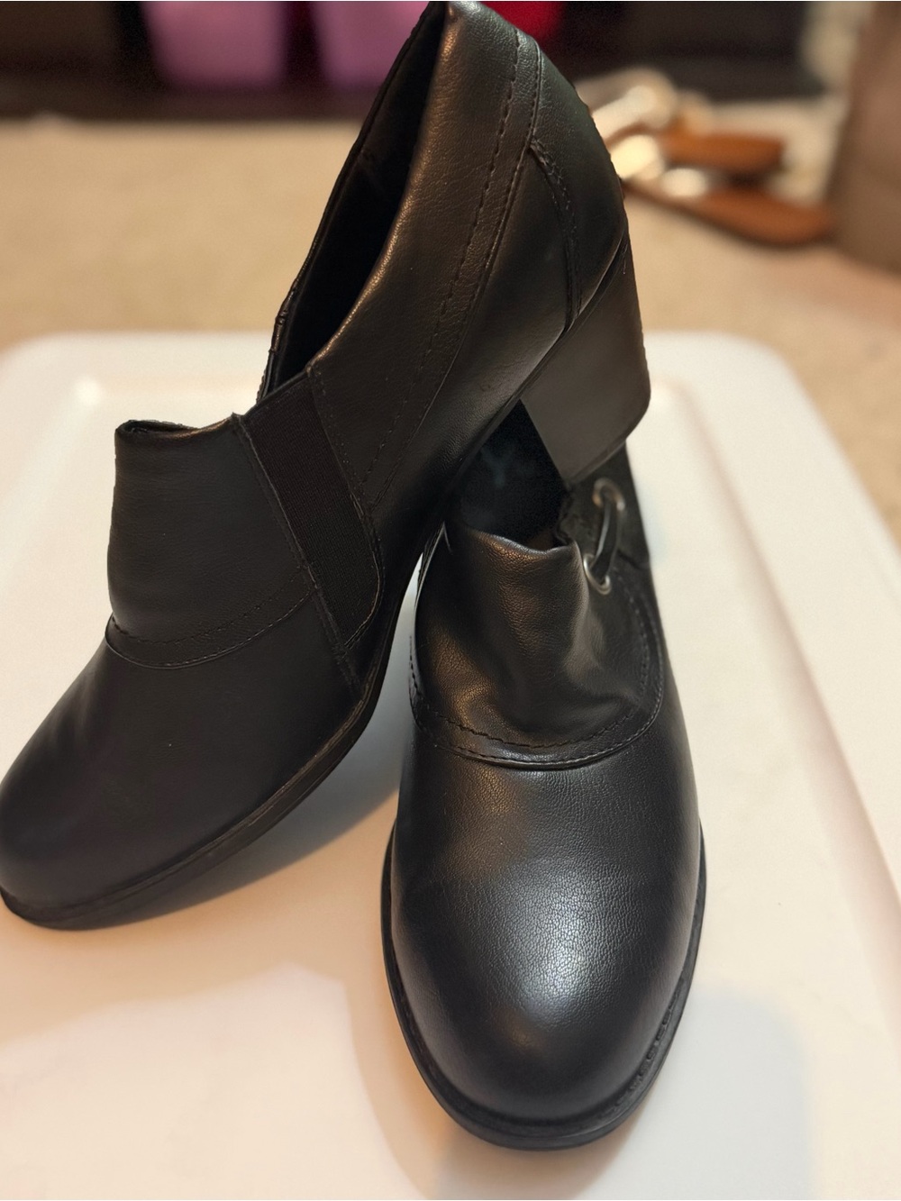 Yuu Black Slip-On Ankle Booties